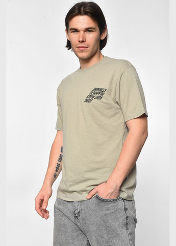Оливкова футболка чоловіча напівбатальна оливкового кольору Let's Shop