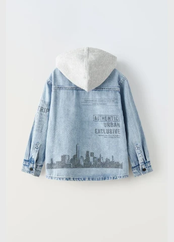 Джинсова куртка сорочка для хлопчика блакитна 0122753406-1 Zara (346392666)