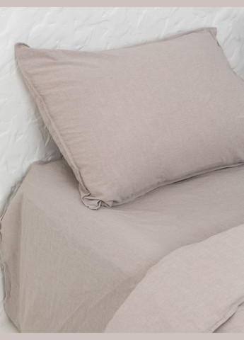 Комплект белья из вареного хлопка Grey полуторный, Простыня без резинки Leglo (300370339)