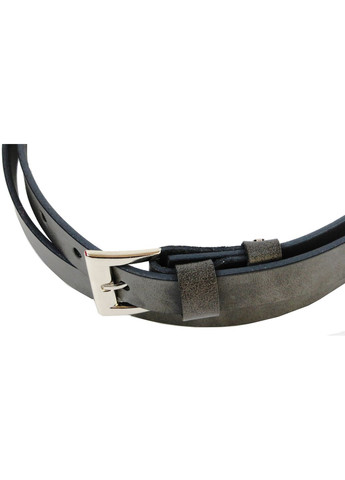 Вузький жіночий ремінь зі шкіри 1,8 см сірий Cavaldi (361665235)