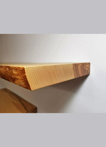 Дерев'яна настінна полиця з ясеню з живим краєм з кріпленнями 170х22х1000 мм W.W.STYLE (326026142)