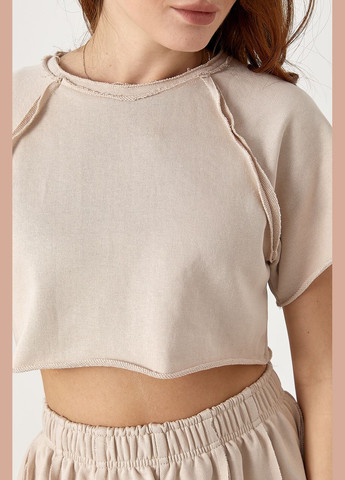 Спортивный костюм со швами наизнанку - бежевый цвет Lurex (335077333)