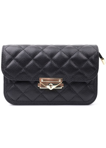 Сумка женская через плечо с оригинальной защелкой кожаная 22671 Черный Vintage (302008918)