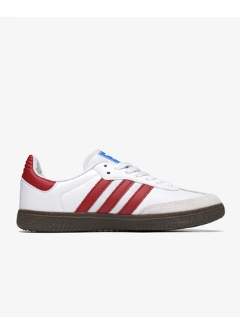 Белые летние кроссовки adidas samba og white scarlet адидас самба No Brand