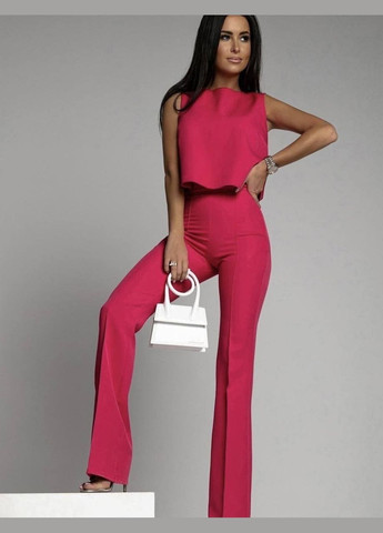 Жіночий костюм-двійка колір малина р.46 453313 New Trend (288050235)