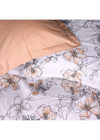 Комплект постільної білизни Поплін 00-2 "Beige Flowers" Двоспальний Mirson (399190385)