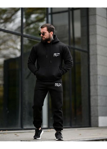 Тактичний чоловічий зимовий костюм на флісі АК-74 чорний No Brand
