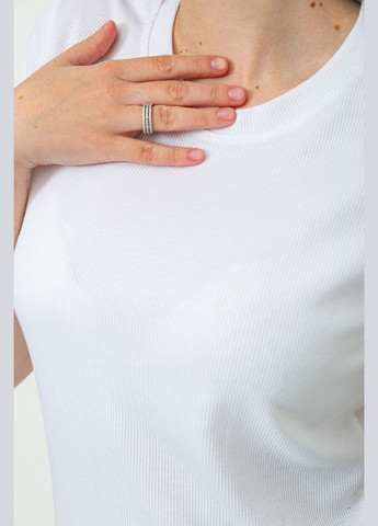 Біла літня футболка жіноча в рубчик Ager 102R204-1