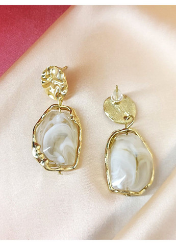 Сережки біжутерія Молочні каміння No Brand (356179183)