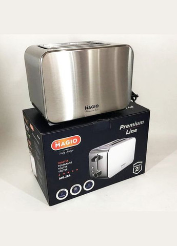 Тостер для хлеба на 2 отделения MG-284 тостерница 7 ступеней прожарки с функцией разморозки 800Вт Серый Magio (325217570)