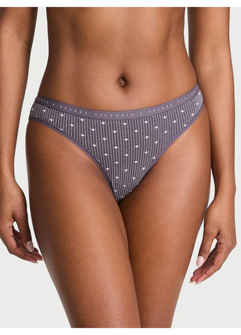 Трусики-бікіні жіночі з мікрофібри Seamless Bikini Panty сірі Victoria's Secret (365686092)
