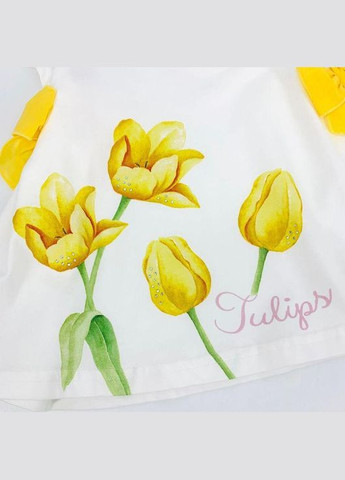 Розовый летний костюм, ст. 509/335, tulips, 110 см, 5 лет Balloon chic