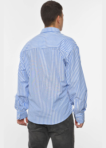 Сорочка чоловіча біло-блакитного кольору Let's Shop (305296627)