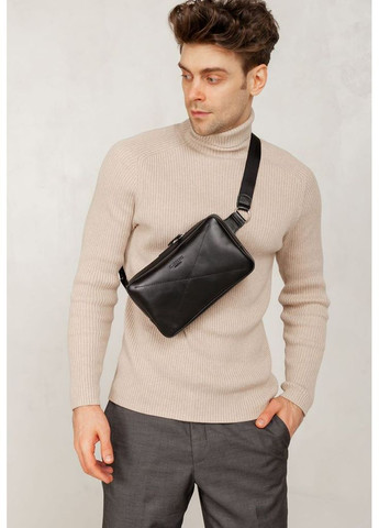 Шкіряна поясна сумка Dropbag Maxi чорна Krast BlankNote (348359347)