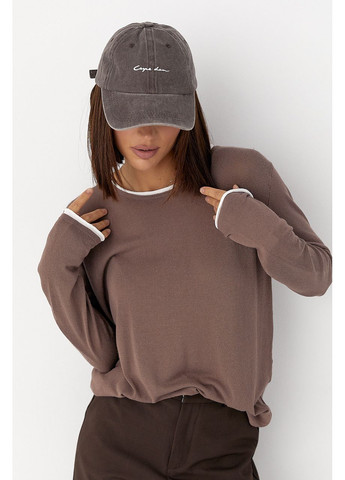 Полупрозрачный лонгслив с контрасной окантовкой - лимонный цвет Lurex (353306258)