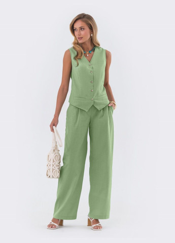 брючний костюм із жилетом зелений Dressa (331871074)