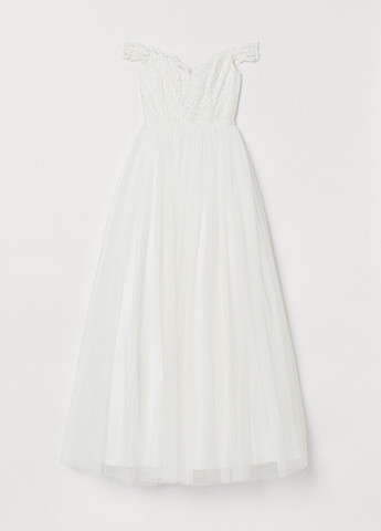 Белое кэжуал свадебное платье H&M однотонное