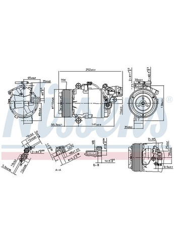 Компрессор кондиционера BMW 1 E81-E82-E87-E88 (04-) 116 I (+) NI 890071 Nissens (354334449)