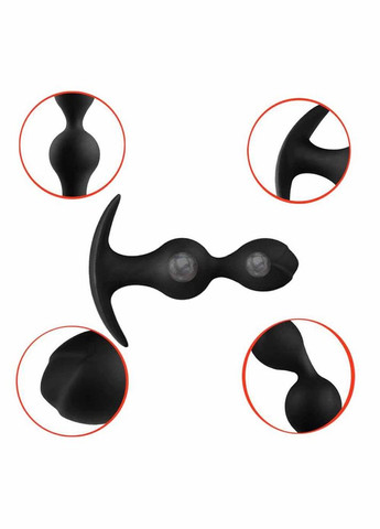 Унікальна анальна пробка з металевими кульками всередині для масажу і стимуляції простати MONOCHORD No Brand (307084769)