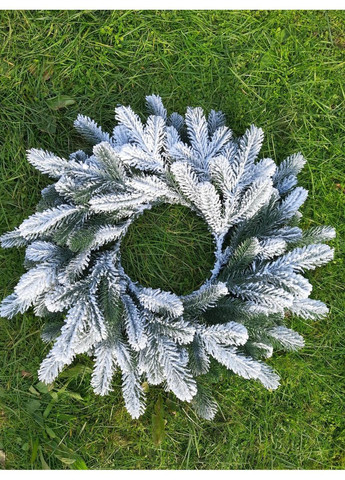 Новорічний вінок литий «Елітний Засніжений» 50 см. Декор для дверей. No Brand (370161618)