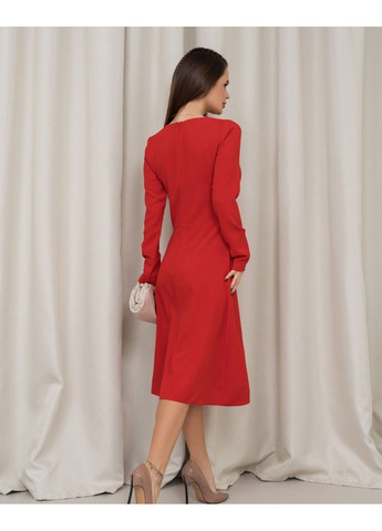 Красное деловое платье 14452 m красный ISSA PLUS
