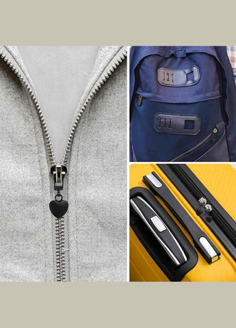 Комплект съемных бегунков на молнию сердечки черного цвета 2 шт (OK0087_3) No Brand (317285948)