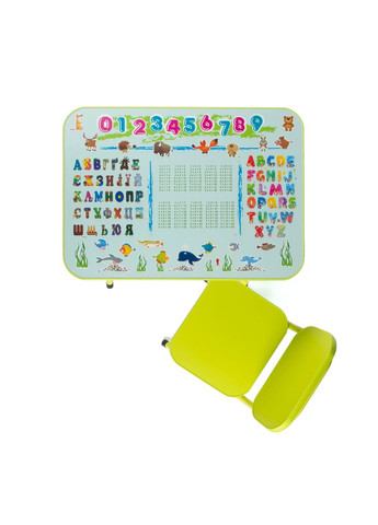 Парта Азбука Детская парта с регулировкой высоты Лайм Столы для творчества Ommi (338596763)