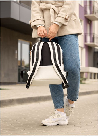 Женский рюкзак с карманами и отделением под ноутбук Белый з принтом blue flowers (5320291339) Sambag (361244638)