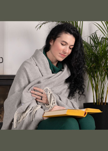 Плед кашеміровий світло-сірий 140x200 см Love You 4443 (315690745)