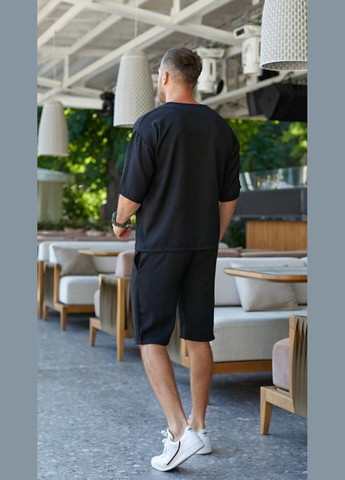 Чорний літній костюм чоловічий No Brand