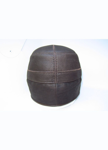 Мужская зимняя шапка из натуральной кожи коричневая на натуральном мехе DAVANI 00490 No Brand кепка немка (315702924)