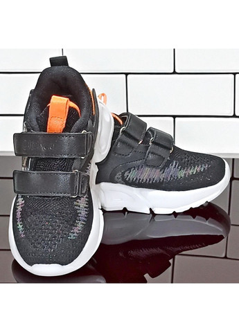 Чорні всесезон текстильні ортопедичні кросівки для хлопчика на липучках клібі Clibee