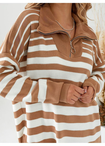 Коричневый демисезонный свитер-туника оверсайз — замер в описании GD/GL Модний простір