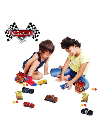 Тачки Cars игрушки с жевательным мармеладом в коробочке сладости и игрушки Гвидо, Луиджи, Матер, Филмор Kids box (280258099)