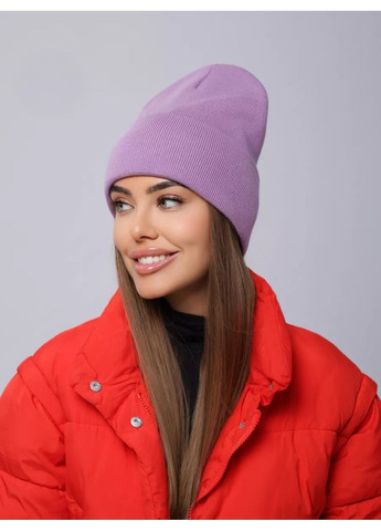 Молодежная двухслойная шапка бини лонг No Brand Шапка біні лонг лопата (362411541)