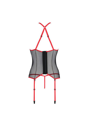 Корсет с пажами SATARA CORSET S/M red, стринги, кружево, застежки спереди и сзади Passion (369951165)