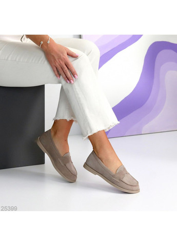 Женские лоферы женские efira из натуральной замши, темный беж. | светло-коричневые (361243424)