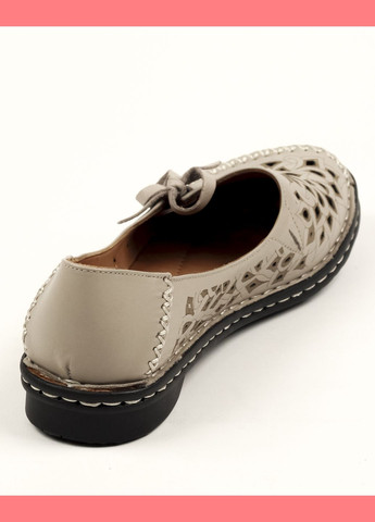 Evromoda Балетки перфорированные кожа бежевый з натуральная кожа, турция — лето (301905622)