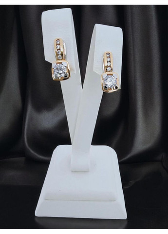 Золоті жіночі сережки з цирконієм 700692-1с Харківська ювелірна фабрика (355795805)