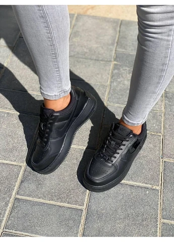КРОСІВКИ ЖІНОЧІ NIKE AIR FORCE 1 SHADOW FULL BLACK НАЙК АІР ФОРС 1 ПРЕМІУМ No Brand чорні демісезони (369393772)