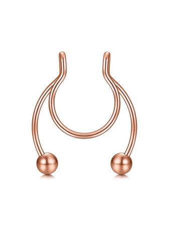 Фейковий септум обманка в ніс пірсинг кліпс Рожеве Золота без проколу No Brand (323652838)