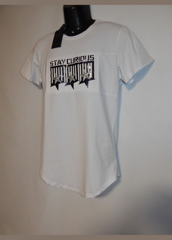 Белая мужская удлиненная футболка terance kole р.50 214ф No Brand