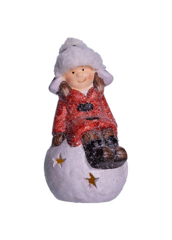 Новорічна фігурка з LED підсвічуванням порцелянова дівчинка на сніжній кулі для декору будинку подарунок для дітей Yiwu (370602353)