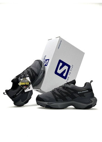 Сірі Осінні кросівки чоловічі salomon grey black No Brand XT PU_RE GTX