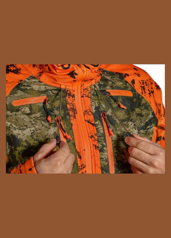 Комбинированная демисезонная куртка seeland vintage invis зеленый/оранжевый No Brand