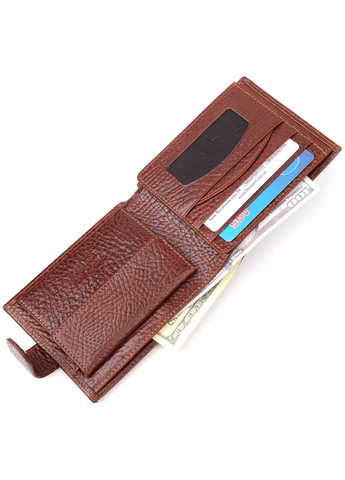 Гаманець чоловічий Шкіряний з хлястиком 21088 Світло-коричневий Karya (306882107)