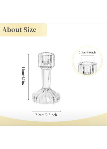 Стеклянный подсвечник на ножке, прозрачный, универсальный декор (11 см) No Brand (361977195)