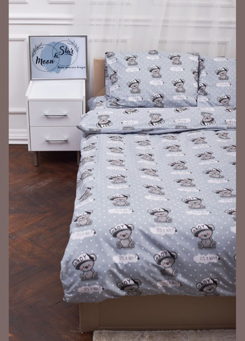 Комплект постельного белья семейный 160х220х2 наволочки 4х50х70 Бязь Gold Люкс (MS-820001386) Moon&Star Teddy Boy (285717106)
