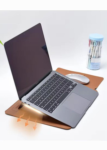 Чохол-папка-підставка 3 в 1 H2 для ноутбука з екошкіри, до 15" Brown VHG (334305140)