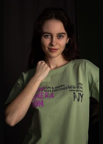 Зеленый летний комплект для девочки подростковый (футболка+штаны) hc (h001-6423-057-33) Be in fashion